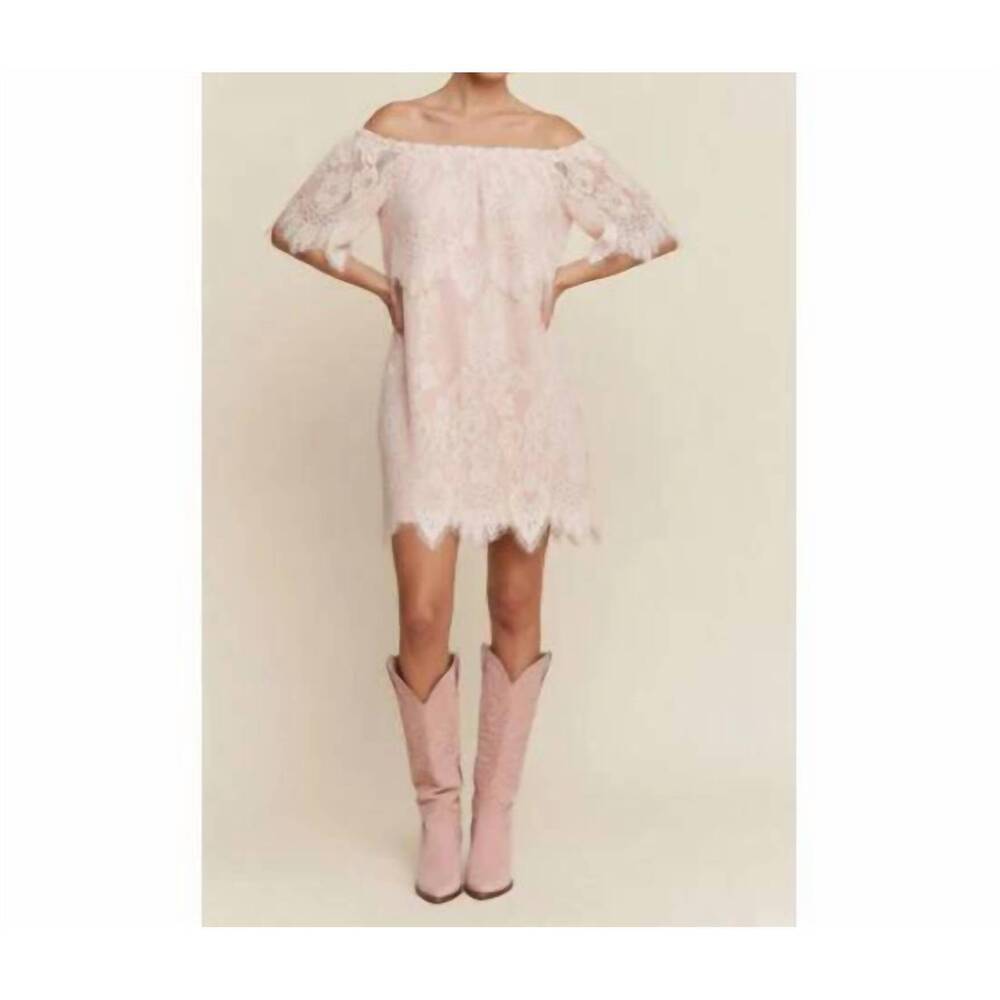 NEW J.NNA lace off-shoulder mini dress in blush